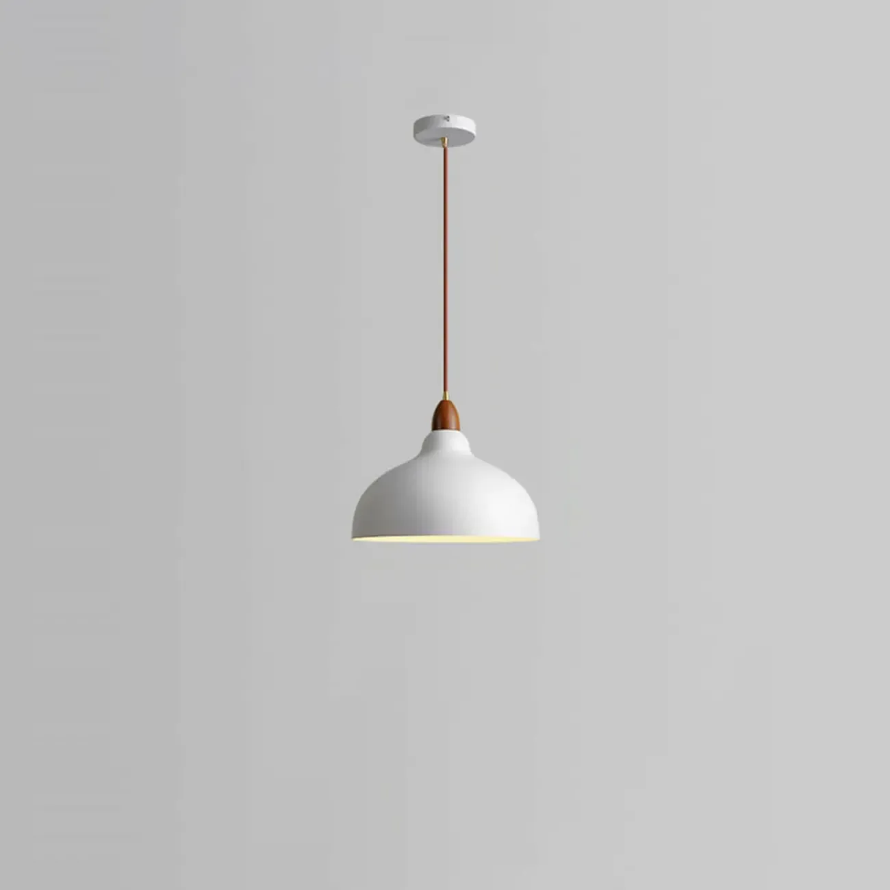 Modern White Metal Bowl Adjustable Kitchen Pendant Light