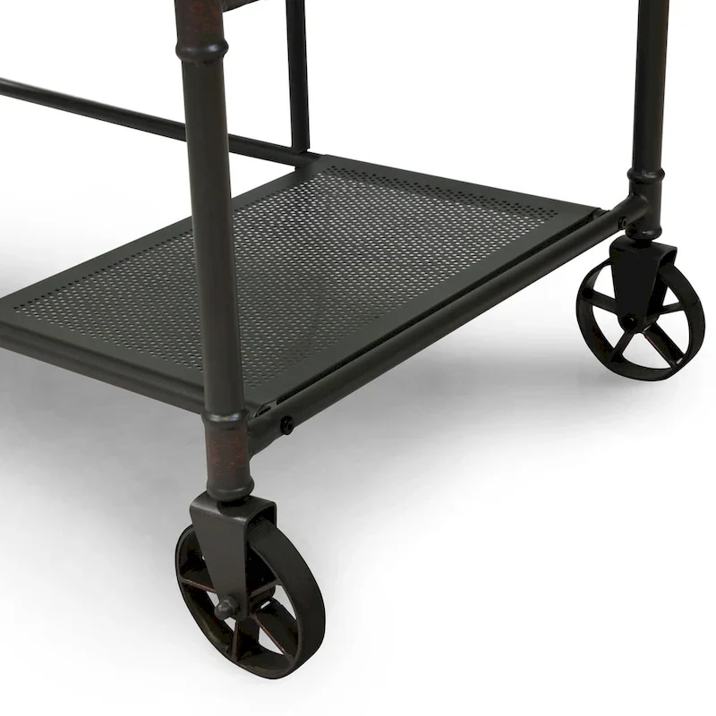 Industrial Black 47-inch Metal Computer Desk