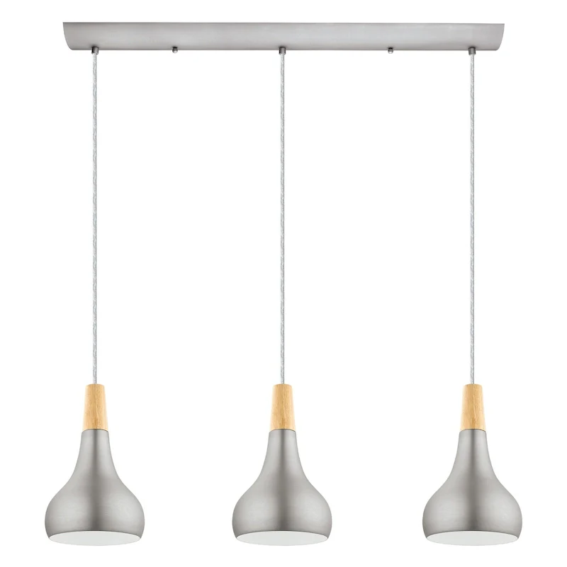Eglo Sabinar 3-Light Brushed Nickel Linear Pendant