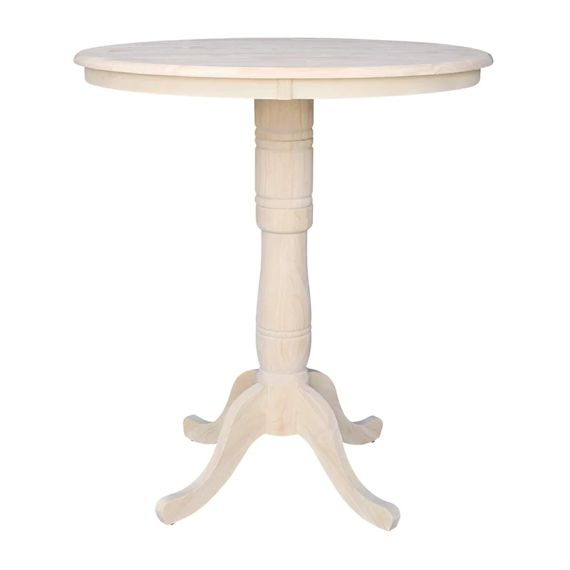International Concepts Unfinished 36-inch Round Bar-height Pedestal Table
