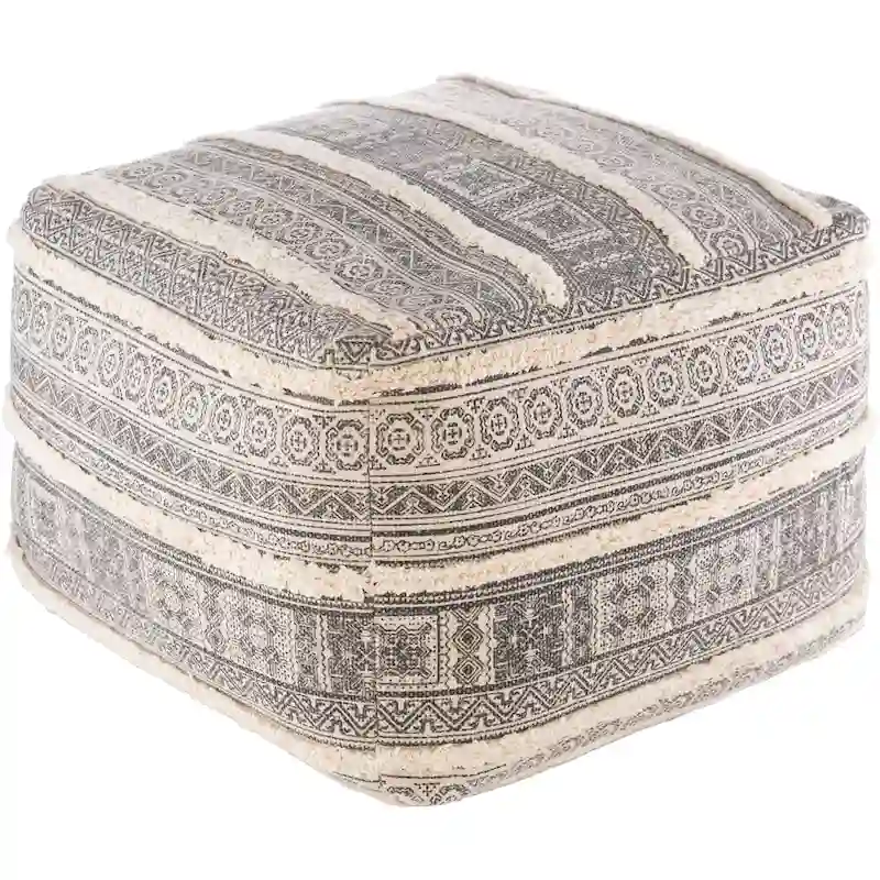 Bohemian 20-Inch Rectangle Pouf