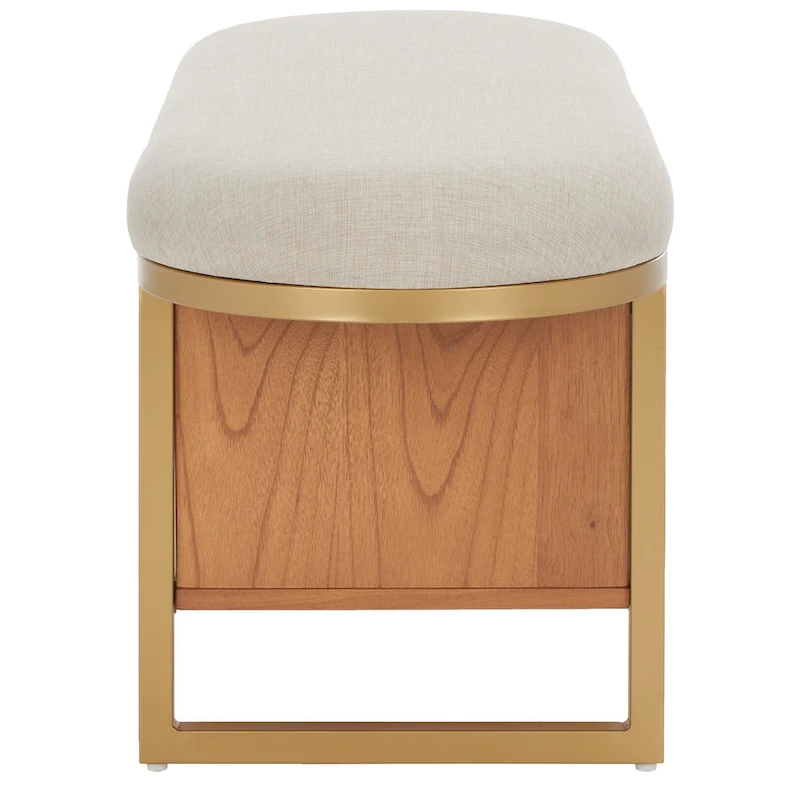 SAFAVIEH Home Collection Iona Open Shelf Bench W/Cushion - 42 W x 15 D x 18 H