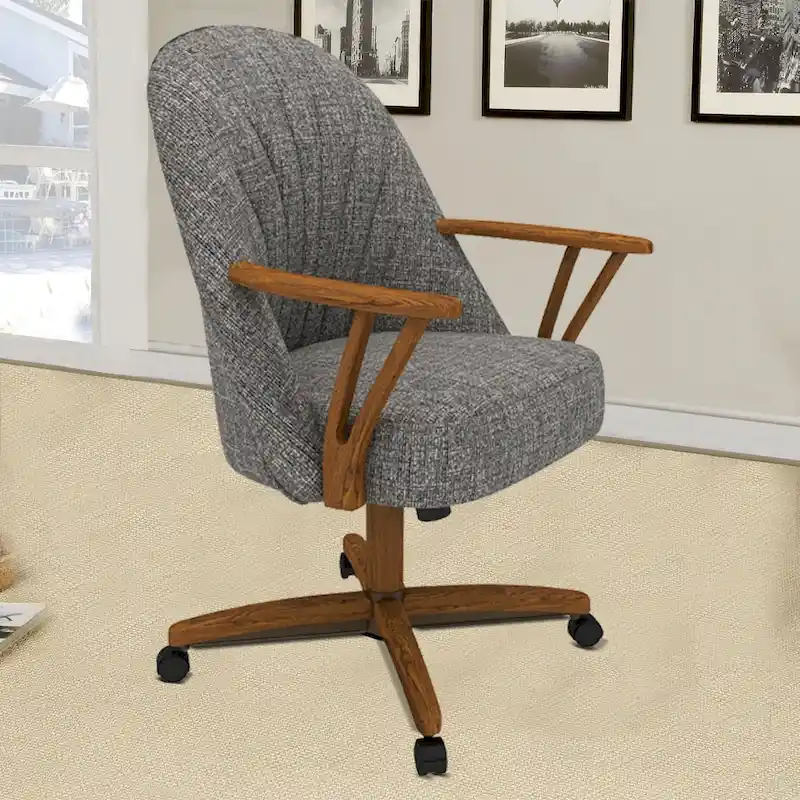 Cliff Caster Dining Chair in Solid Wood Chestnut Finish