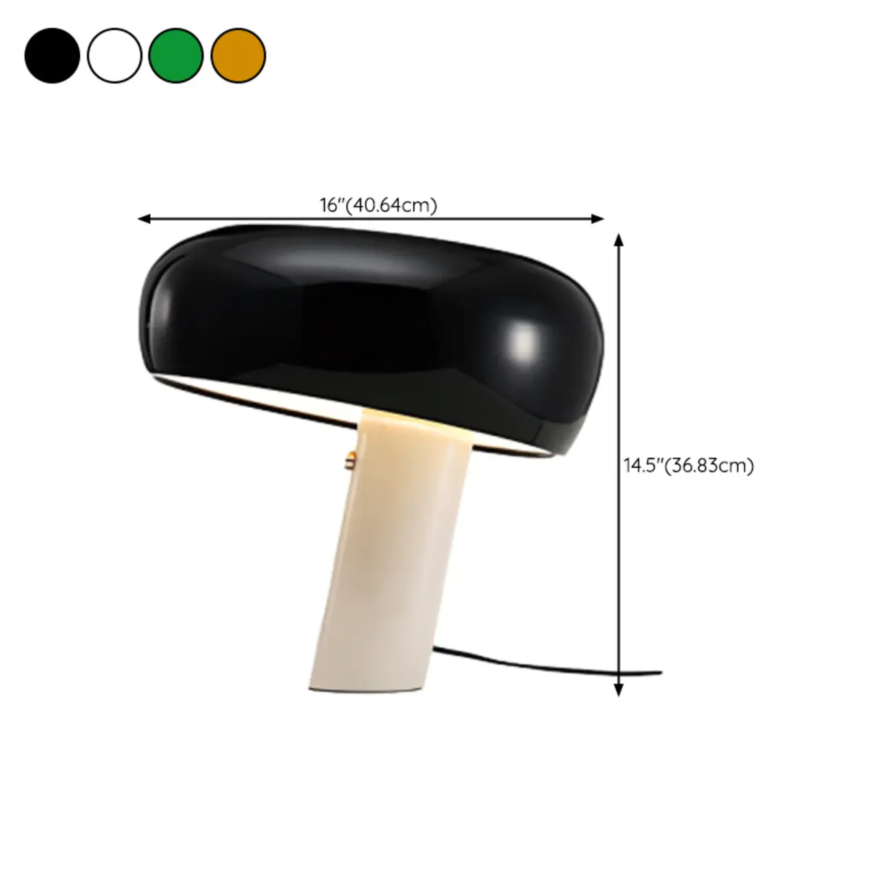 Modern Geometric Stone & Iron LED Table Lamp, Black