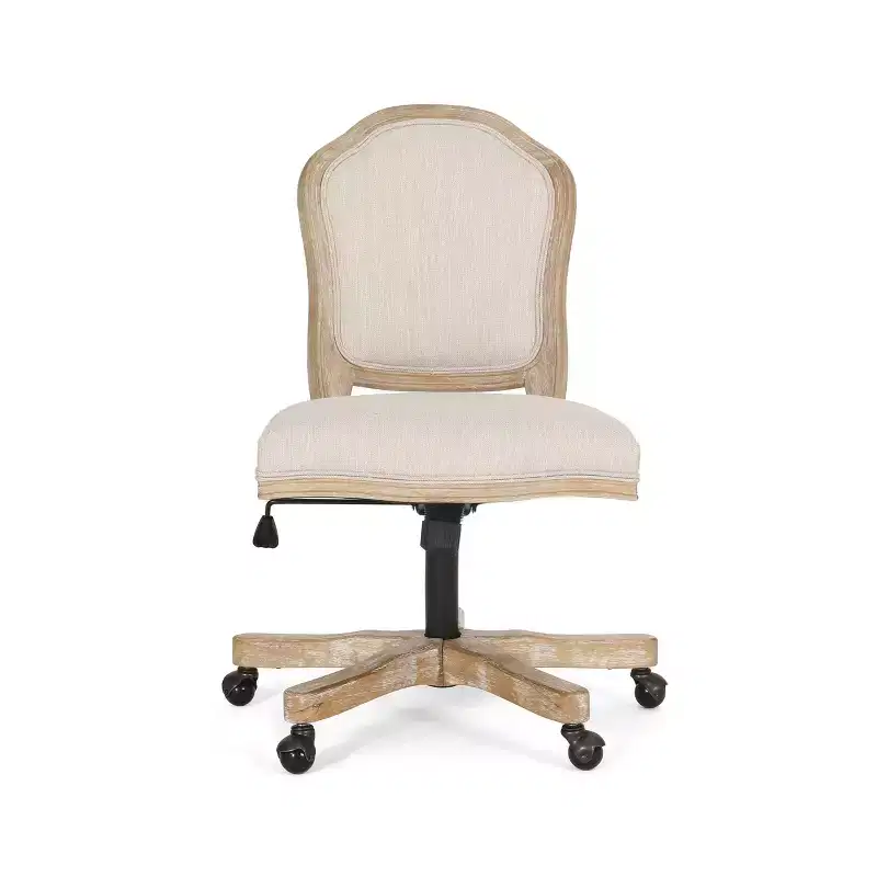 Scilley French Country Upholstered Swivel Office Chair - Christopher Knight Home