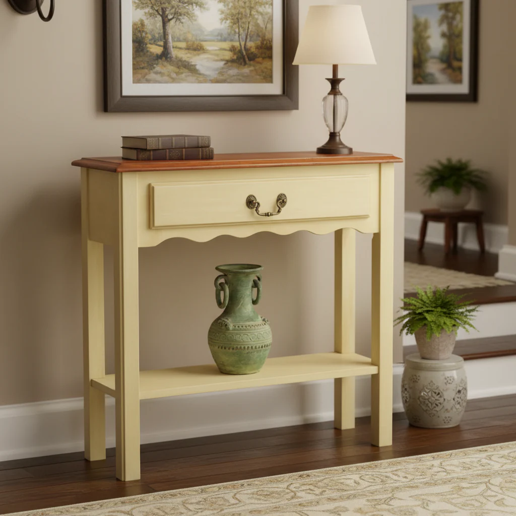 Off White Wood Console Table