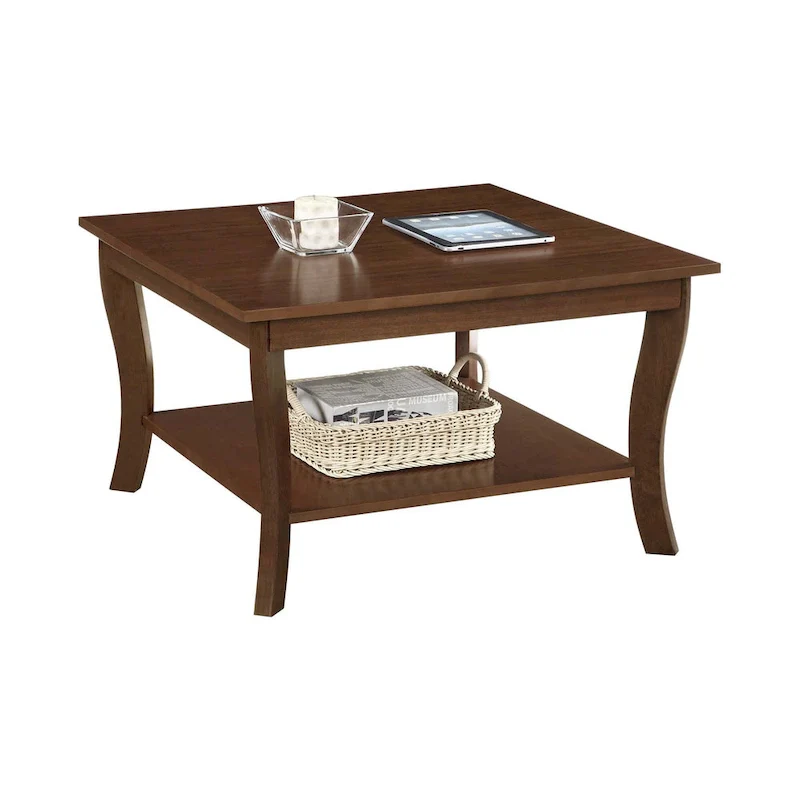 Square Coffee Table with Bottom Shelf