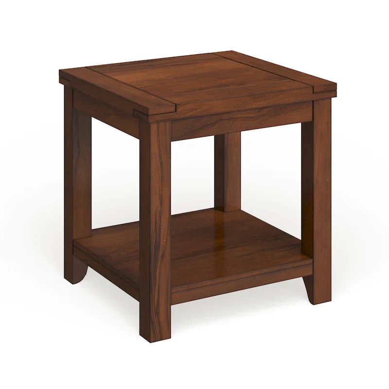 Llat Transitional Cherry 24-inch Solid Wood 1-Shelf Side Table