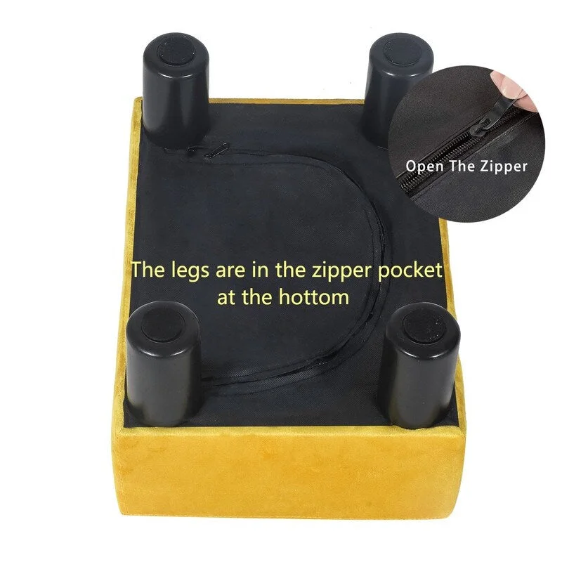 Adeco Faux Leather Ottoman Foot Rest Stool Square Padded Seat Ottoman