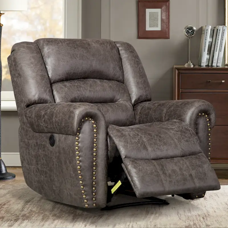 Overstuffed Manual Standard Recliner Chair Sofa