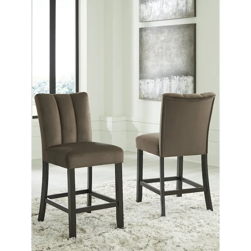 Signature Design by Ashley Zendalia Brown Counter Height Bar Stool (Set of 2) - 19  W x 23  D x 40  H