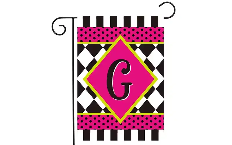Briarwood Lane Everyday Garden Flag 12x18 For Outdoor Neon Checkerboard Monogram - G Garden Flag Flags For Outside