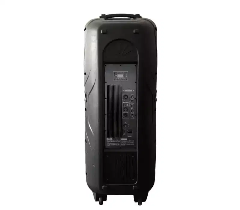 RadioShack 450W Party Tower PA Speaker With Dual 15 Woofers, LED Lights, Bluetooth And FM Radio, Powerful Sound System For Home, Events, And Parties