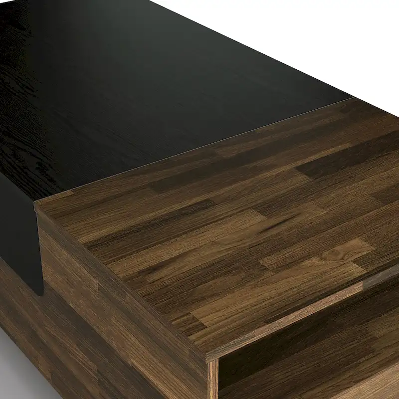 DH BASIC Transitional Brown 47-inch 1-shelf Coffee Table with Sliding Top by Denhour