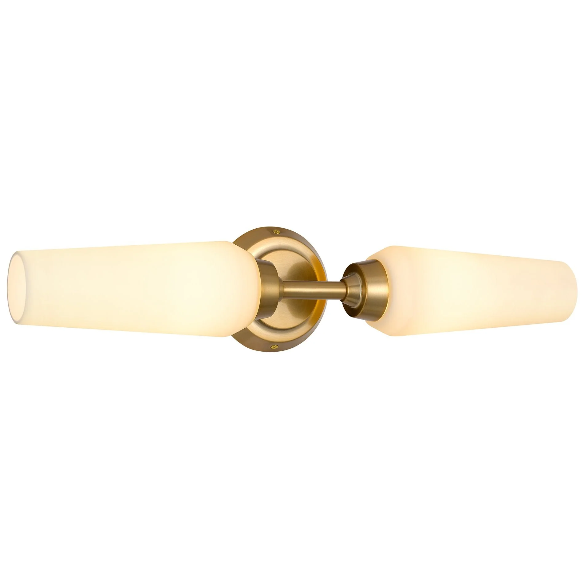 Kira Home Aurora 21 Modern Wall Sconce with Frosted Glass Shades, for Bathroom/Vanity, Cool Brass Finish