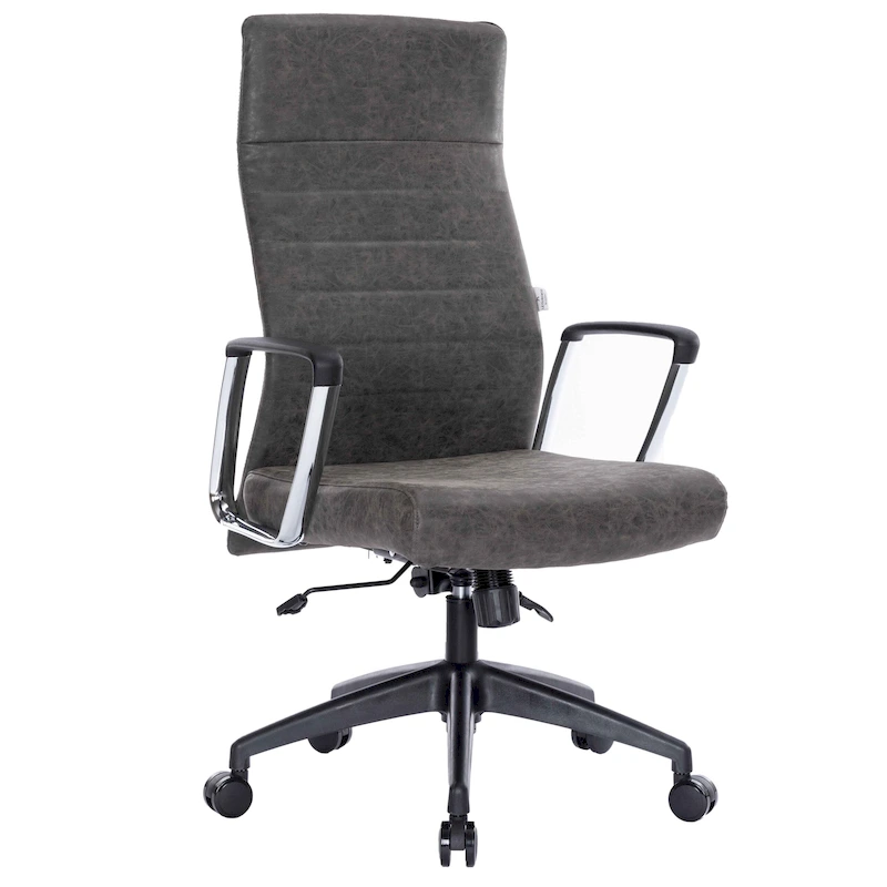LeisureMod Hilton Modern High Back Leather Conference Office Chair