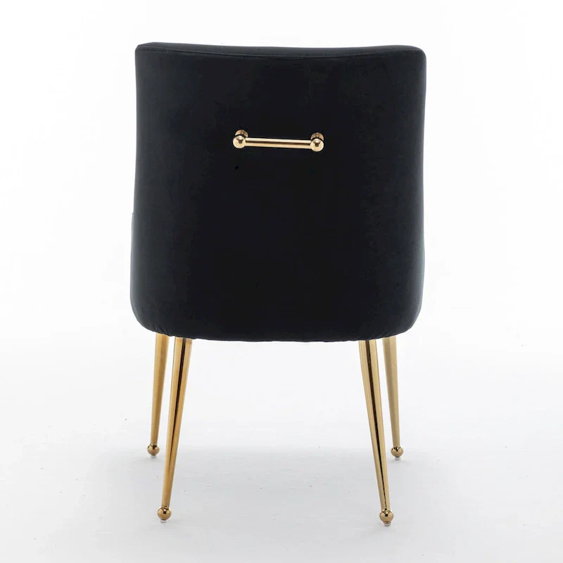 Green Velvet Upholstered Dining Chairs - Set of 2