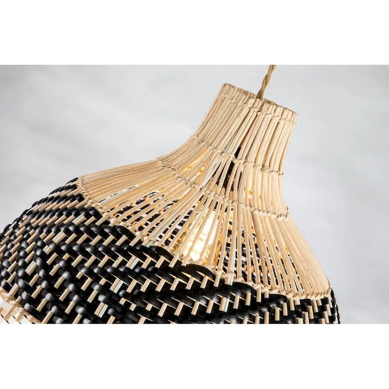 Rattan Black&White Pendant Light