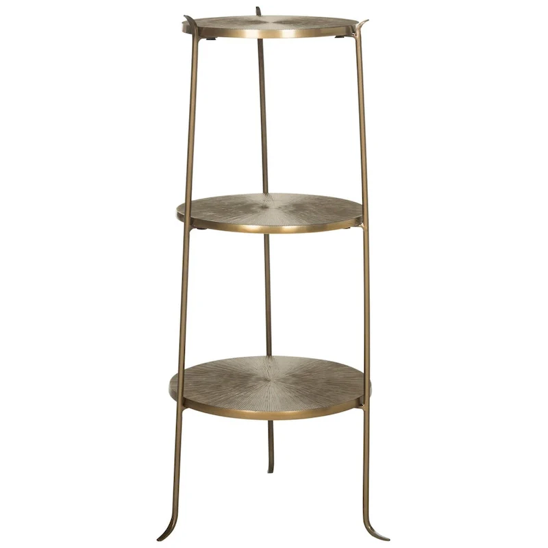 Brass Side Table with Sunburst Design