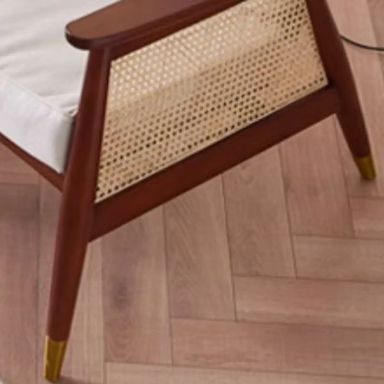 Glam Flannel High Back White Arm Accent Chair