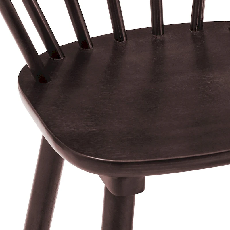 Modern Kitchen Wooden Spindle Back Armless Set of 4 Dining Chairs