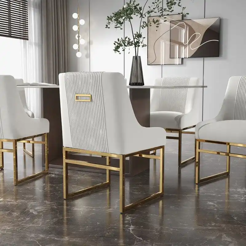 SEYNAR Contempoary Velvet Dining Chair with Metal Frame Legs, set of 2