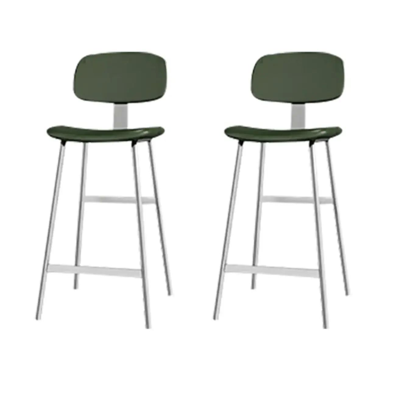 Industrial Faux Leather Metal Frame Bar Stools with Backs