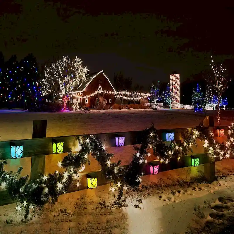 2 Modes LED Solar Fence Lights Waterproof,8 Pack