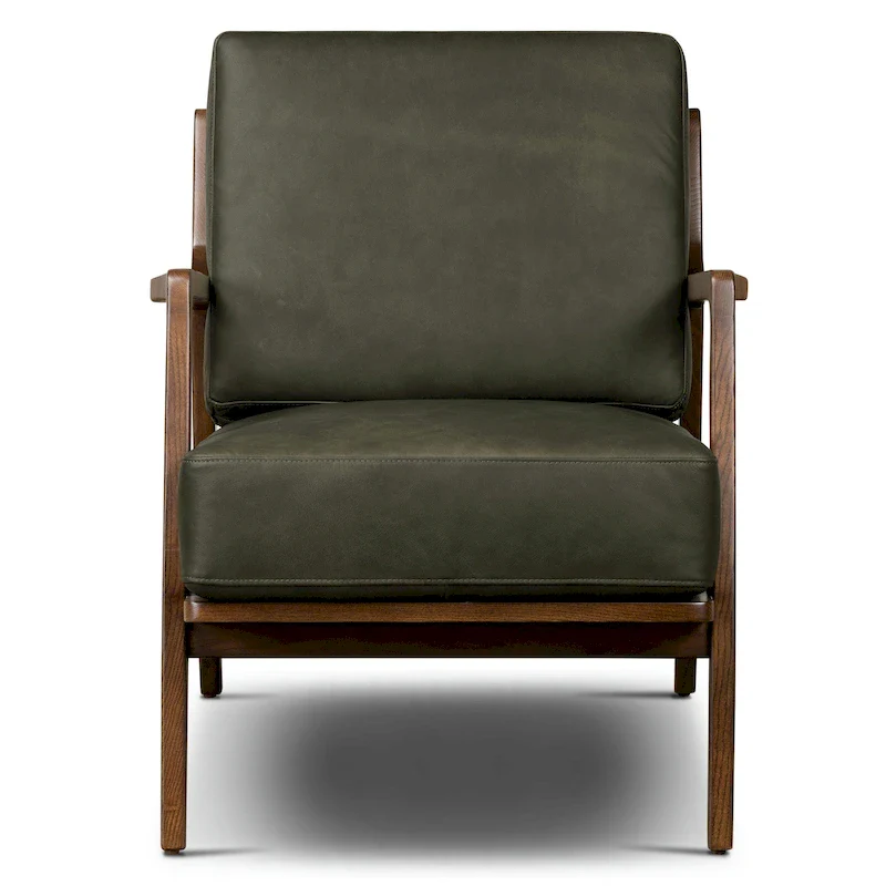 Poly & Bark Verity Leather Lounge Chair - Full Grain Genuine Italian Leather