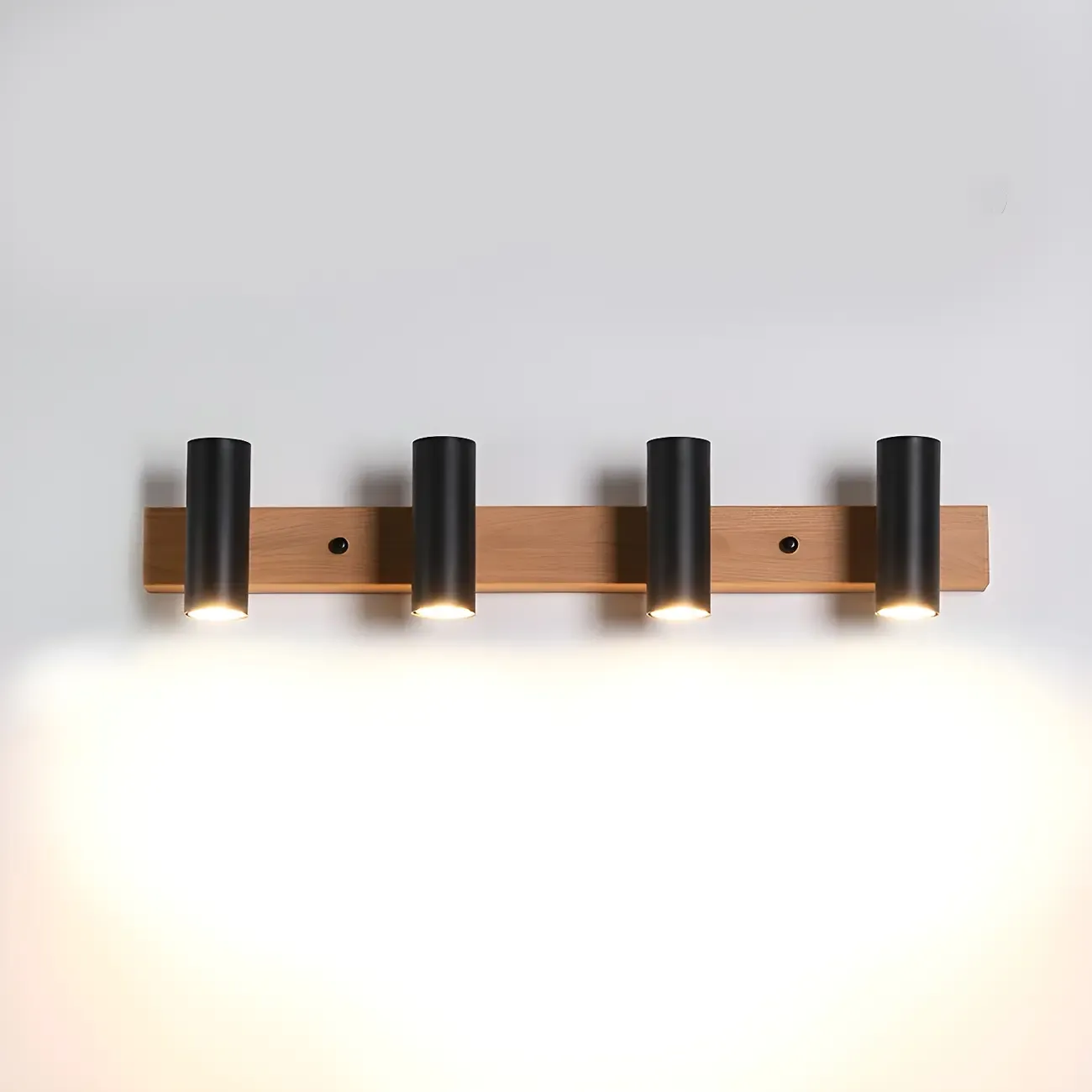 Cylinder White 4-Light Bathroom Vanity Lights in Hardwired