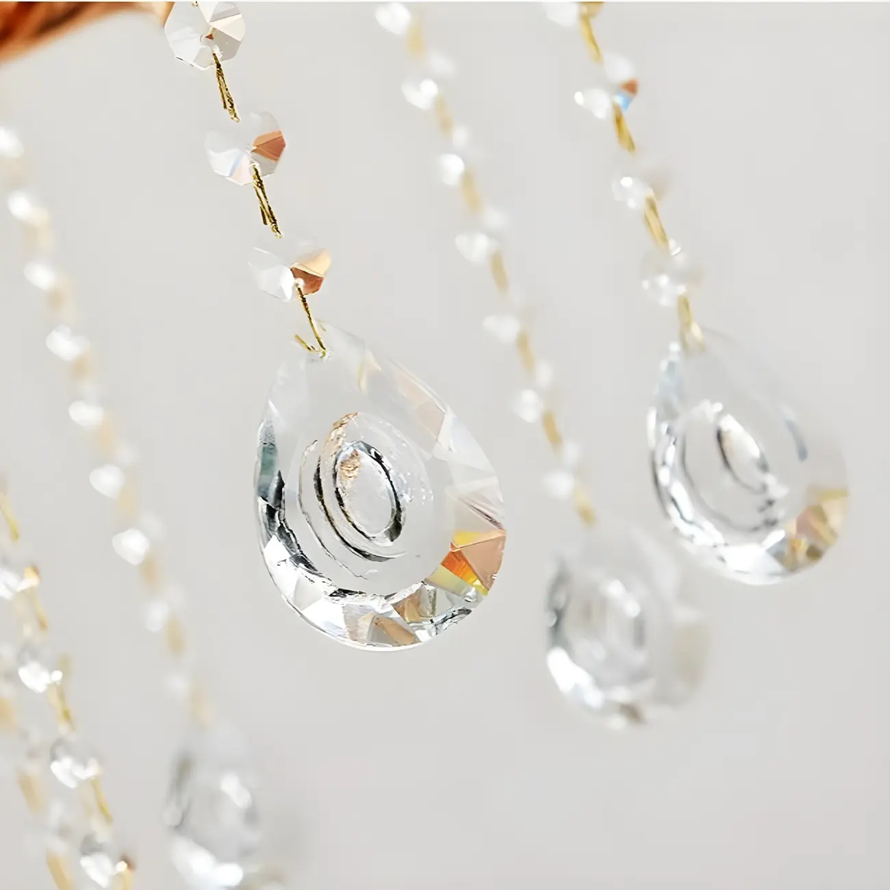 Large Gold Multi-Tier up Light Crystal Pendant Ceiling Chandelier