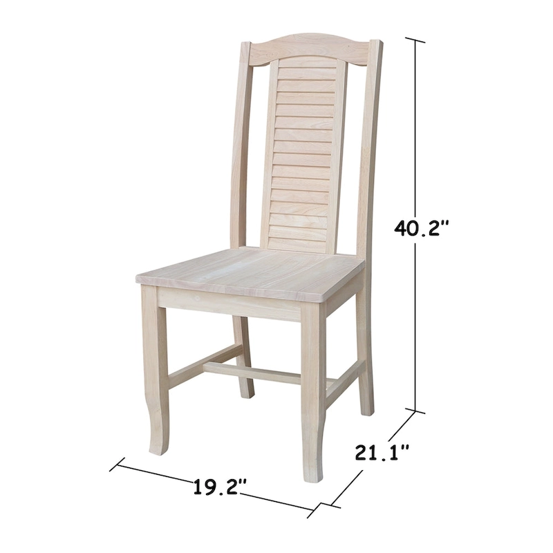 Solid Wood Seaside Dining Chairs - Set of Two