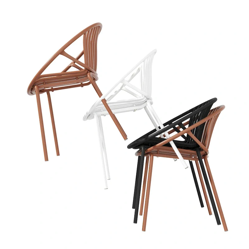 Patio Dining Chairs Stackable Chairs with Breathable Design
