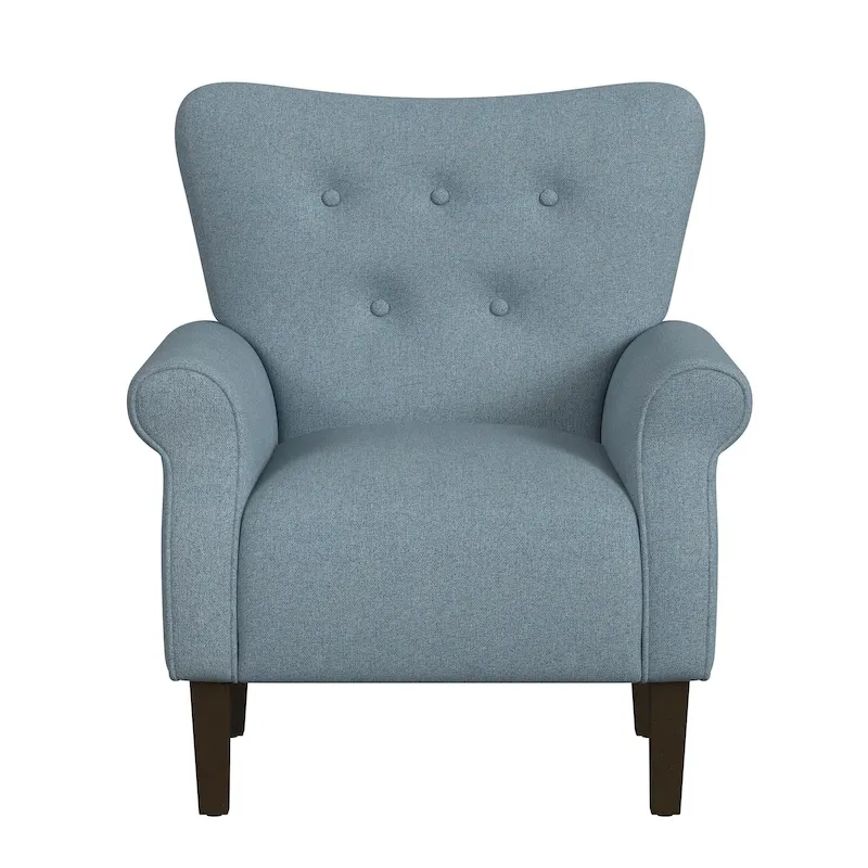 Rolled Arm Accent Chair with Button-Tufted Back – 3 Colors, 500 lb Capacity