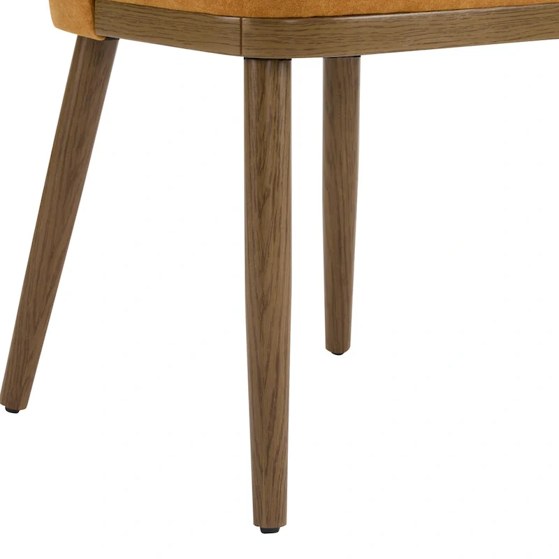 Gray Fabric Upholstered Dining Chair with Wood Frame