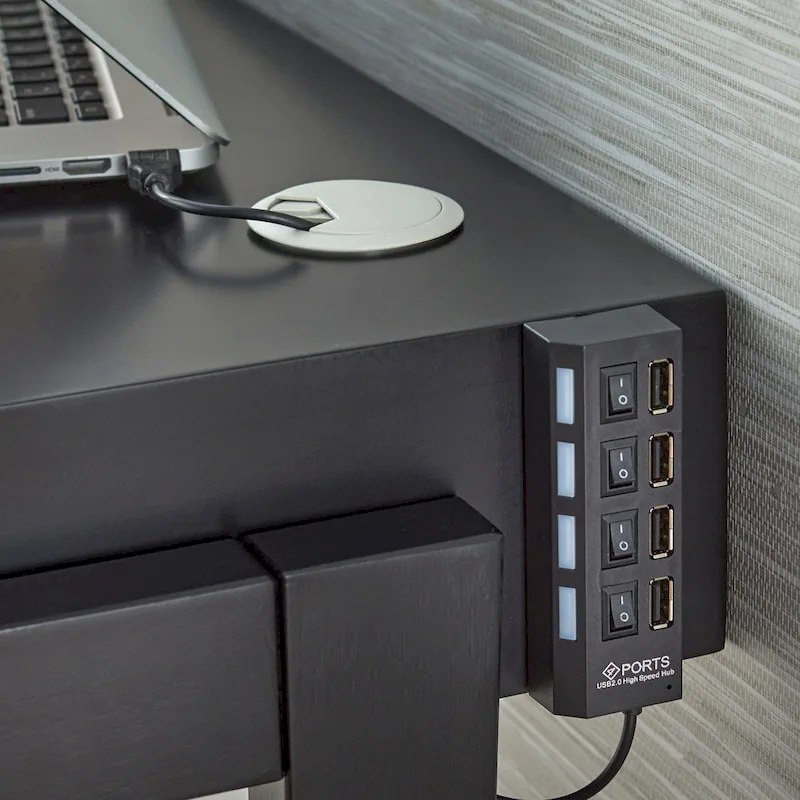 Simple Living Modernist Rectangular Tech Integrated Desk