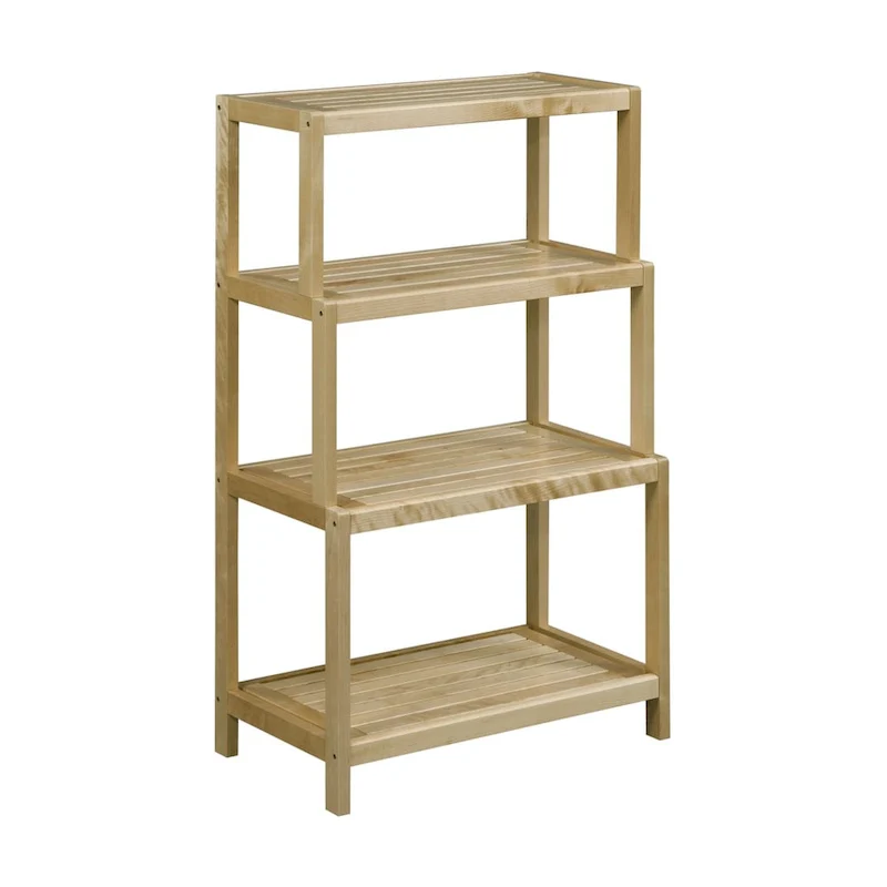 Blonde/Chestnut/Espresso/Graphite/Merlot/White Solid Birch 4-Tier Stepback Shelf Bookcase
