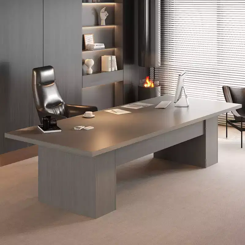 Famapy Modern Office Conference Table Business Meeting Desk Sturdy Structure + Spacious Workspace