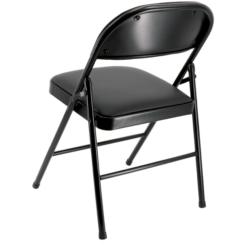 4 Piece Metal Folding Chair with Padded Seats in Black