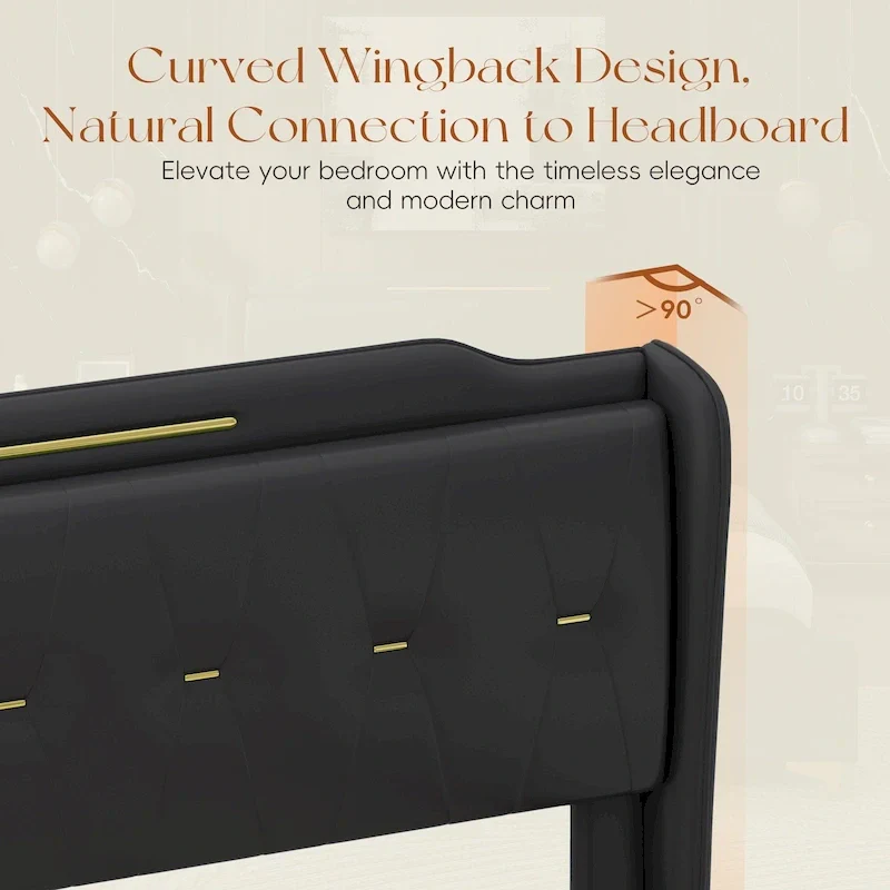 Uphou Modern Upholstered PU Leather Bed by Christopher Knight Home