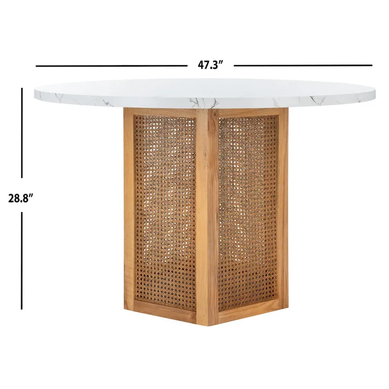 SAFAVIEH Mozell Cane Dining Table - 47.3 W x 47.3 L x 28.8 H - 47Wx47Dx29H