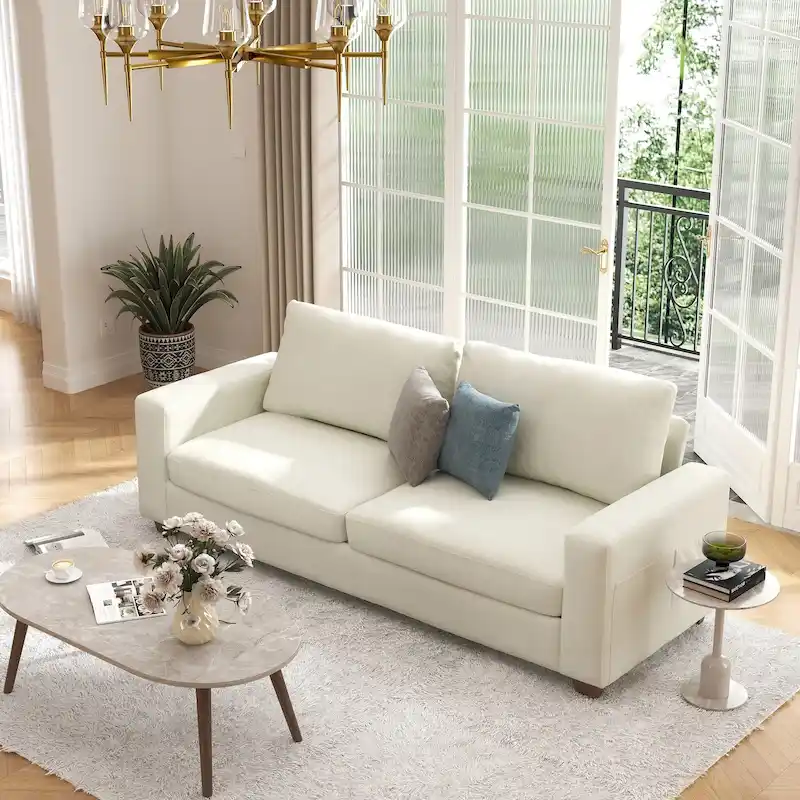 86.6 Upholstered Sofa Couch for Living Room 3-Seater Sofa