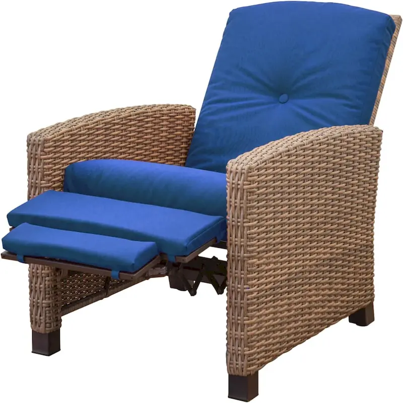 CUSchoice All-Weather Wicker Recliner with Cushion