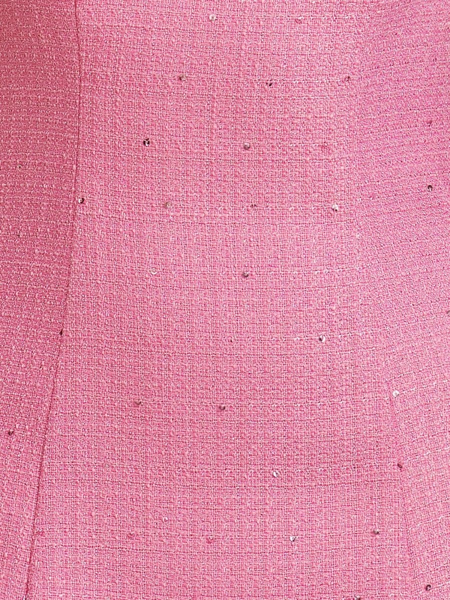 Pink - Spaghetti Straps Beaded Sheath Homecoming Dress With Bows