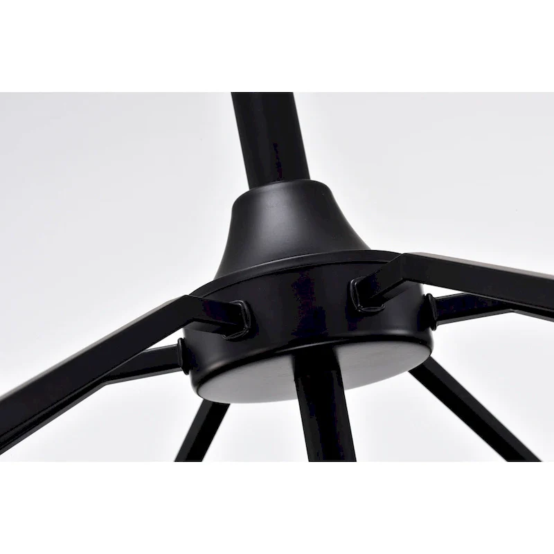 Larissa Matte Ceiling Fan Black+Gold 37-Inch 6-Light Open Metal Cage (Includes Remote)