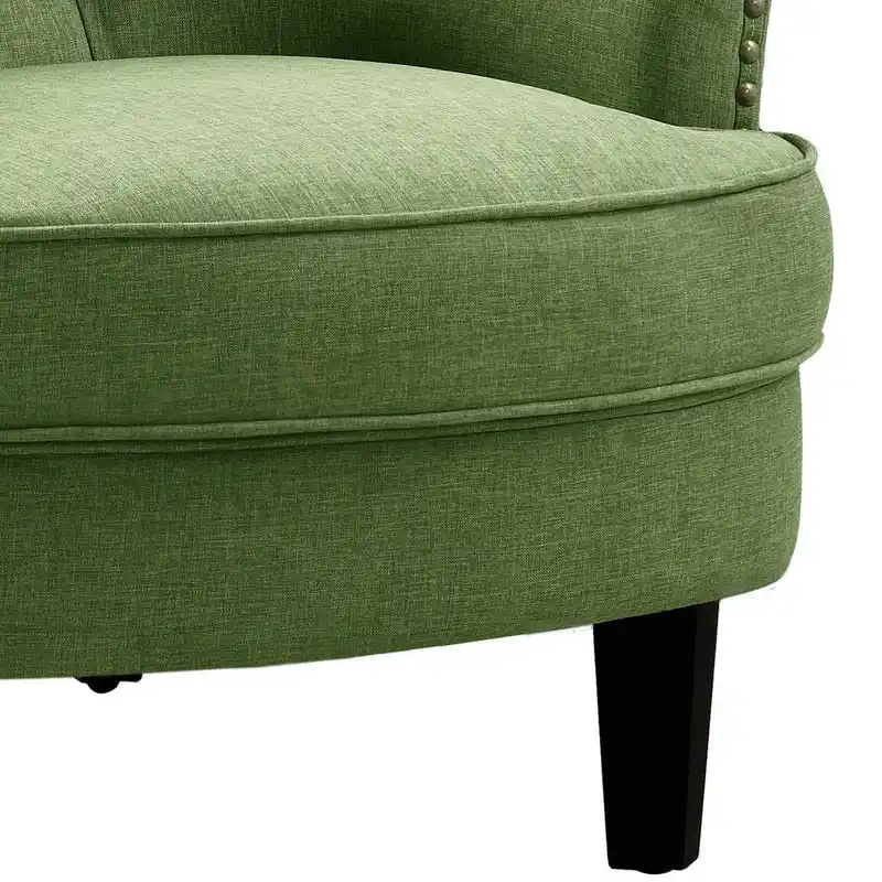 Moser Bay Mignon Velvet / Linen 30  Wide Tufted Wingback Accent Chair