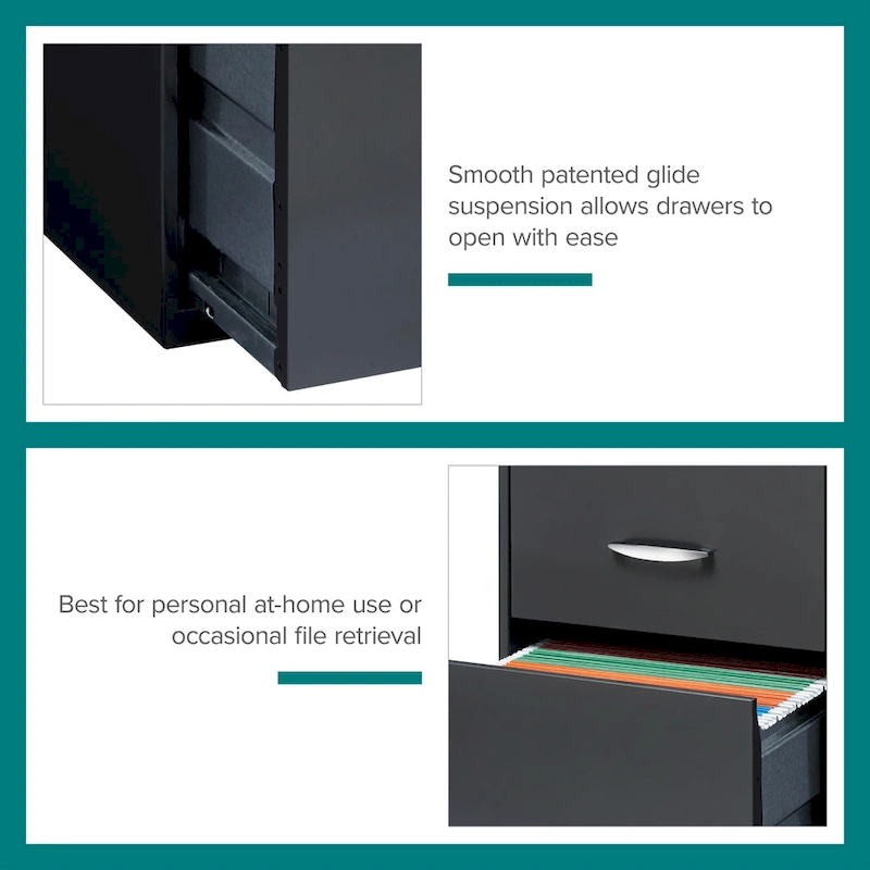 Space Solutions 3 Drawer Letter Width Vertical File Cabinet with Pencil Drawer, Charcoal