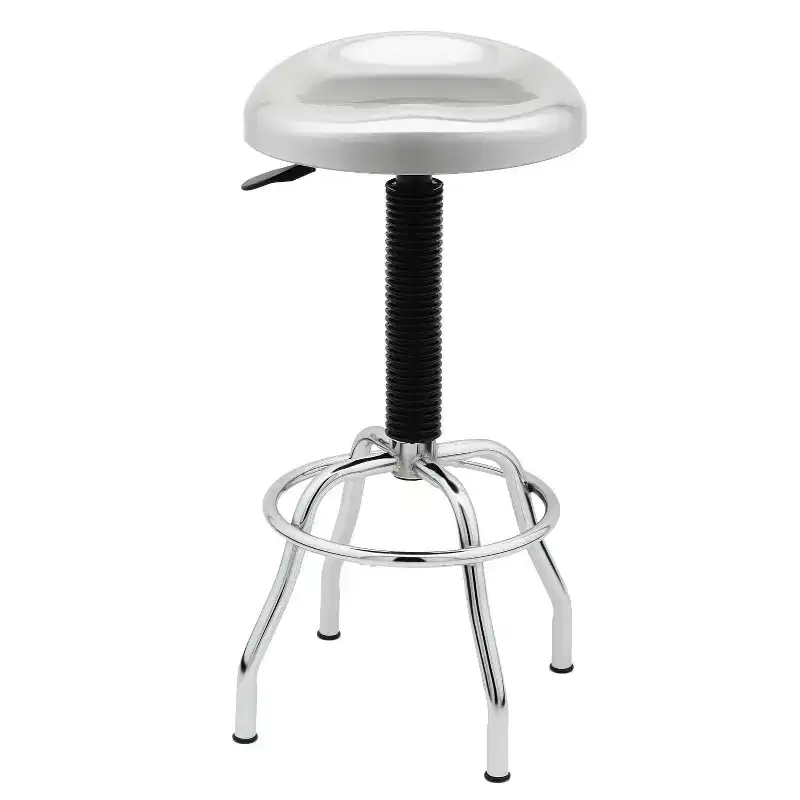 Seville Classics Contoured Stainless Steel Seat Pneumatic Adjustable Work Stool