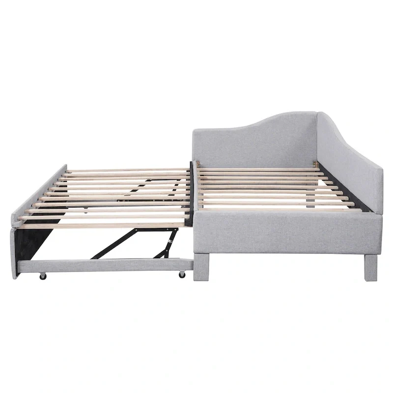 Twin L-Shaped Daybed with Pop-Up Trundle