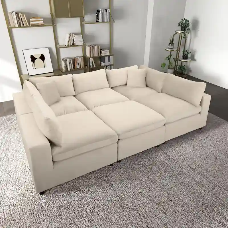 Yannie Mid-Century Modern Modular Sectional Velvet Sofa